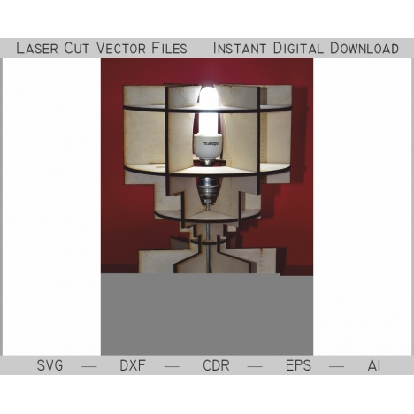 Laser Cut Lamp File – Geometric Layered Shade Vector Design