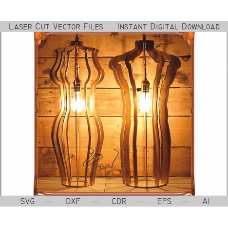 Laser Cut Lamp Vector File