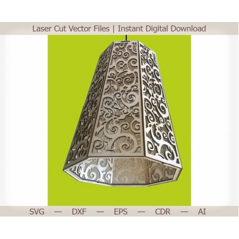 Ornamental Pendant Lamp Laser Cut File