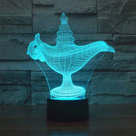 Aladdin Lamp 3D Illusion Laser Cut File