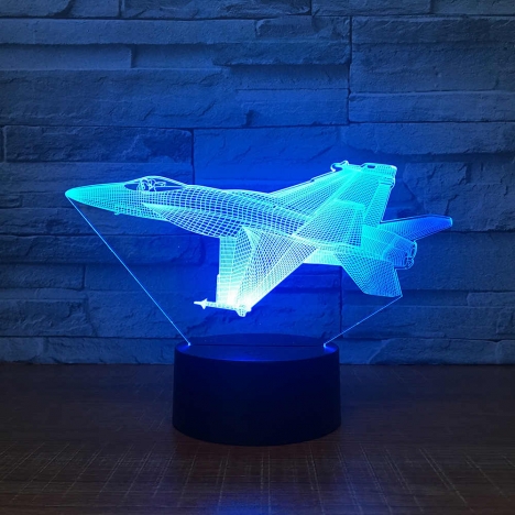 Fighter Jet 3D Night Light Laser Cut File