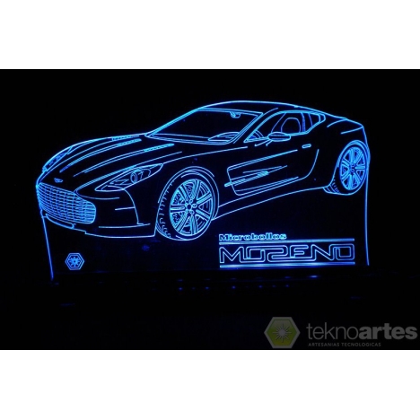 Sports Car Acrylic 3D Lamp Laser Cut File