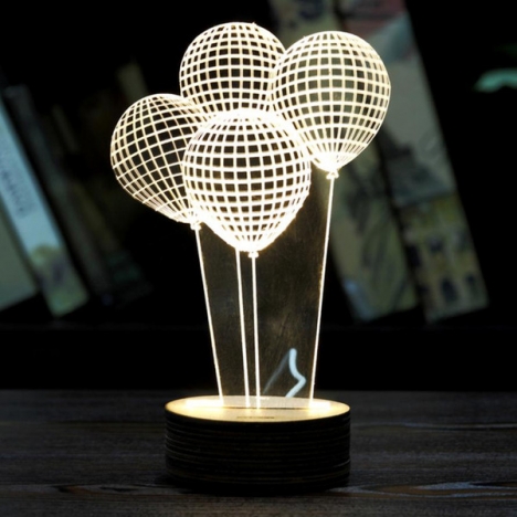 Balloon Laser Cut File for 3D Night Light