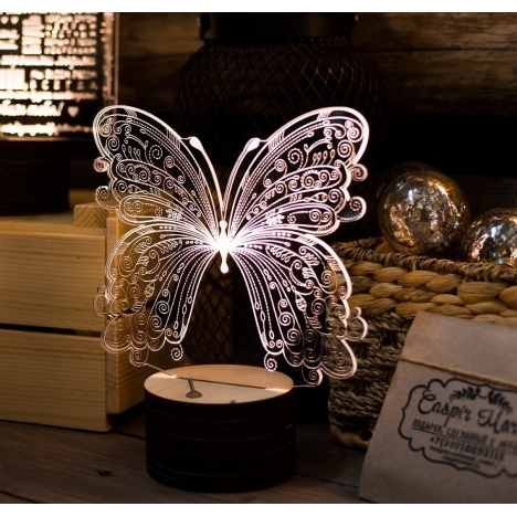 Butterfly 3D Acrylic Lamp Laser Cut File
