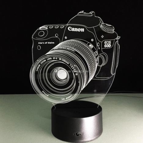 Canon EOS 60D 3D Illusion Lamp Laser Cut File