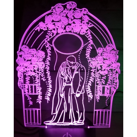 Wedding Couple Floral Arch Laser Cut File