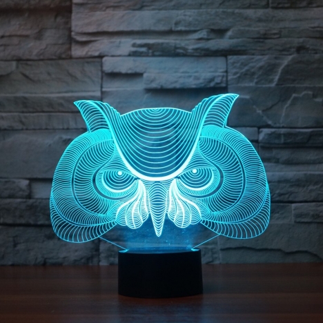 Owl 3D Illusion Night Light Laser Cut File