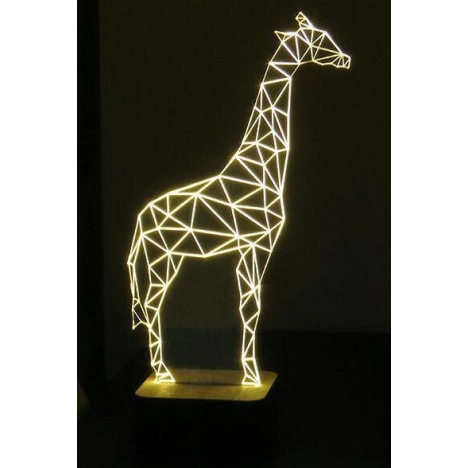 Макет жирафа 3D Optical Illusion Night Light для лазерной резки