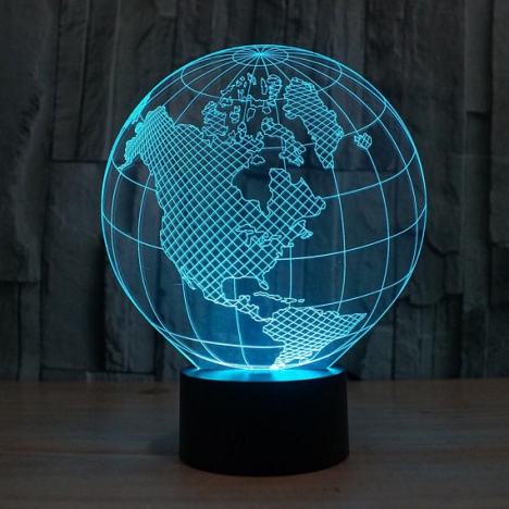 Globe 3D Illusion Lamp Laser Cut File