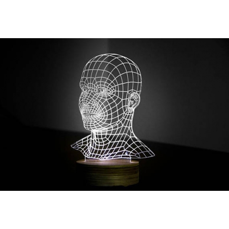 Human Head 3D Illusion Lamp Laser Cut File