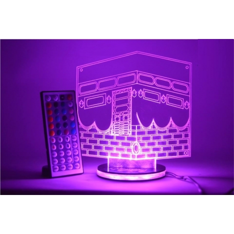 Ramadan Eid Kaaba 3D Night Light Laser Cut File