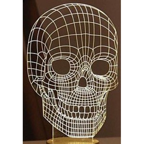 3D Skull Lamp Laser Cut File