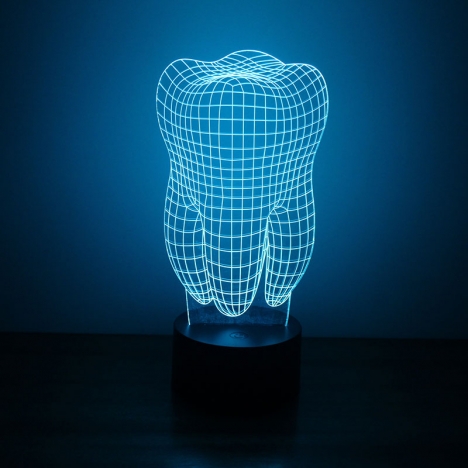 Tooth 3D Illusion Night Light Laser Cut File