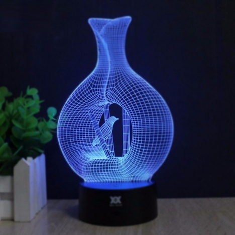Файл для лазерной резки 3D LED ночника Ваза
