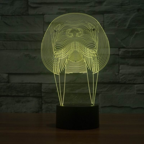 Walrus 3D Lamp Laser Cut File