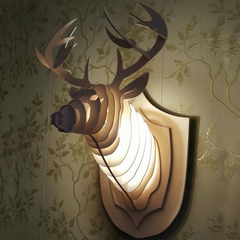Deer Wall Sconce Laser Cut File