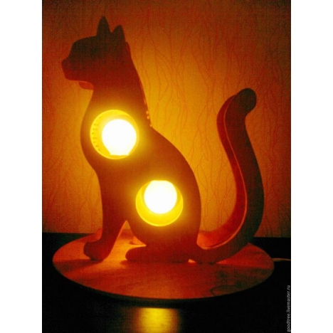 Кошка-лампа макет для лазерной резки