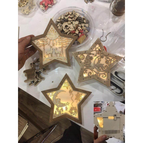 Star Night Light Laser Cut File