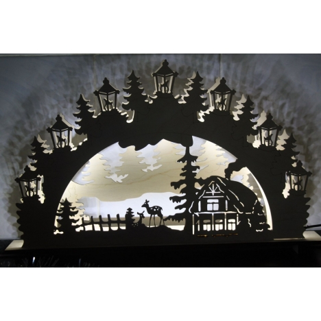 Forest House Night Light Laser Cut File