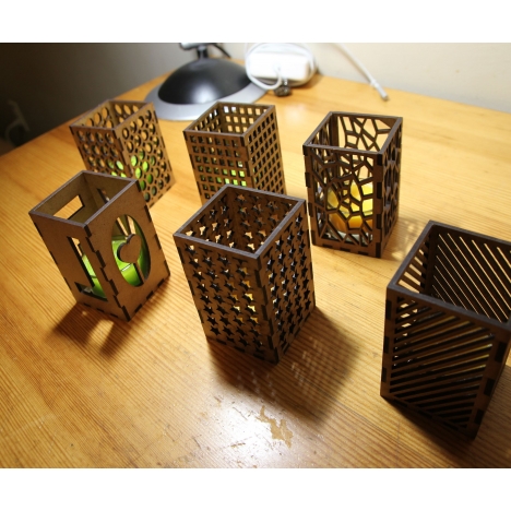 Laser Cut Candle Holder Vector File