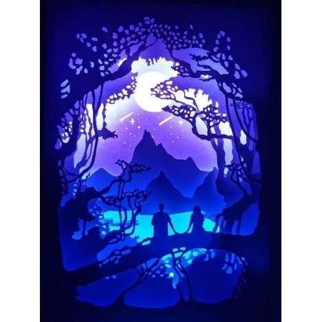 Starry Night Layered Lamp Laser Cut File