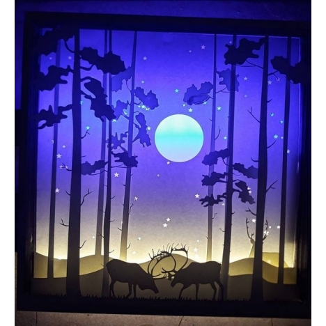 Forest Deer Lamp Laser Cut File