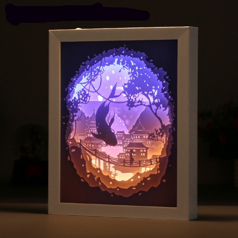 Japanese Landscape Layered Lamp Laser Cut File
