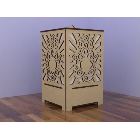 Laser Cut Lamp File with Ornamental Openwork Panels