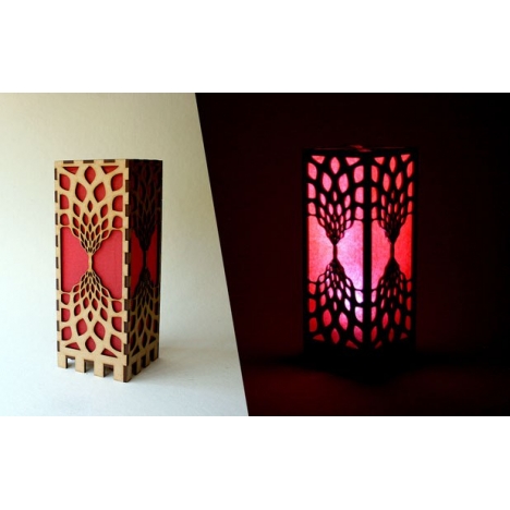 Laser Cut LED Lamp File with Geometric Cutout Pattern