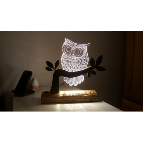 Owl Lamp Laser Cut File