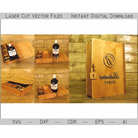 Laser Cut Whiskey Gift Box File