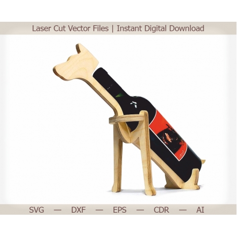 Макет для лазерной резки Dog Bottle Stand