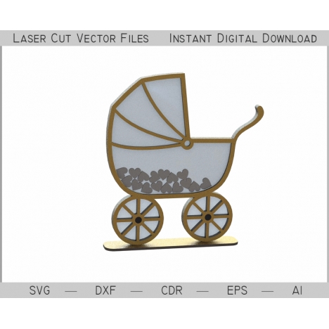 Baby Stroller Laser Cut File