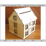House Piggy Bank Laser Cut File
