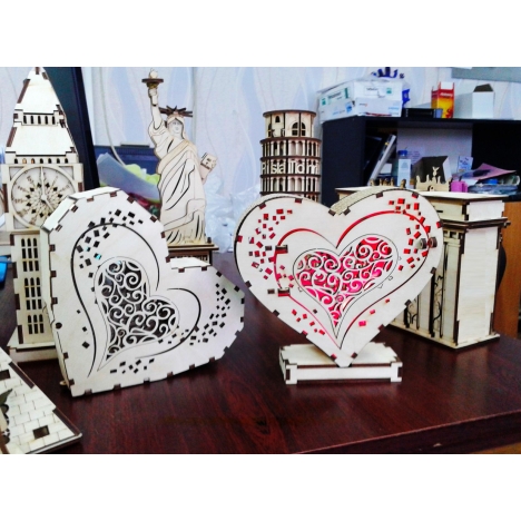 Heart Shaped Piggy Bank Laser Cut File