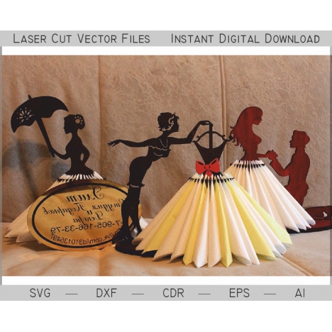 Girl Napkin Holder Laser Cut File