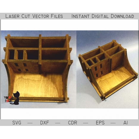 Laser Cut Desk Organizer with Compartments