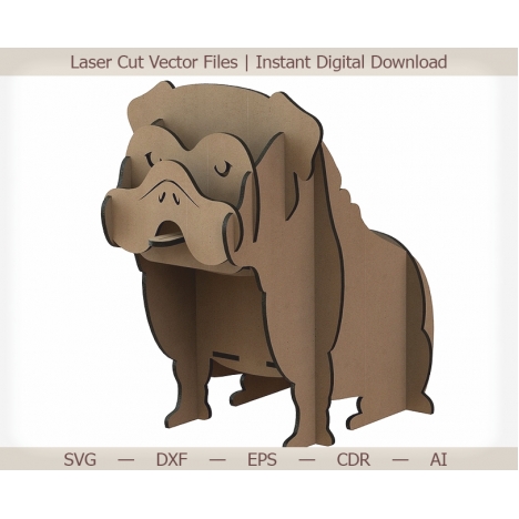 Bulldog Organizer Laser Cut File