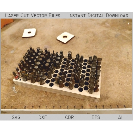 Laser Cut Bit Organizer for Screwdriver