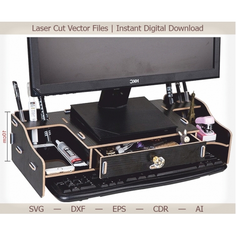Monitor Organizer Laser Cut File