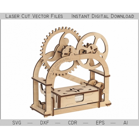 Mechanical Business Card Holder Laser Cut File