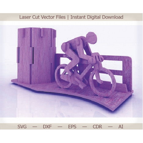 Cyclist Laser Cut File