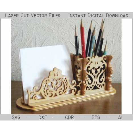 Laser Cut Pencil and Napkin Holder File