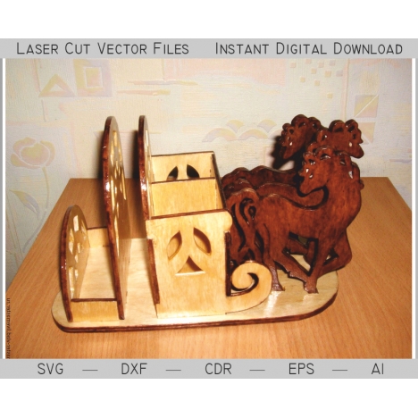 Russian Troika Desk Organizer Laser Cut File