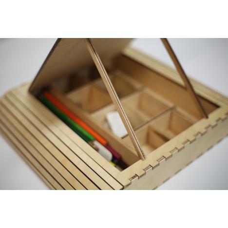 Laser Cut Student Storage Box with Compartments