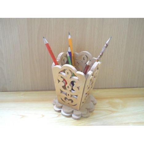 Decorative Pencil Holder Laser Cut File