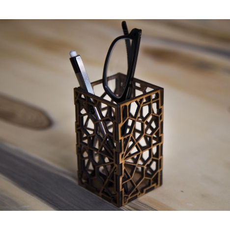 Geometric Pencil Box Laser Cut File