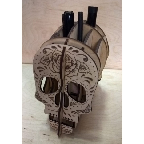 Skull Pencil Holder Laser Cut File