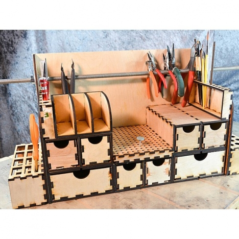 Laser Cut Tool Organizer with Drawers
