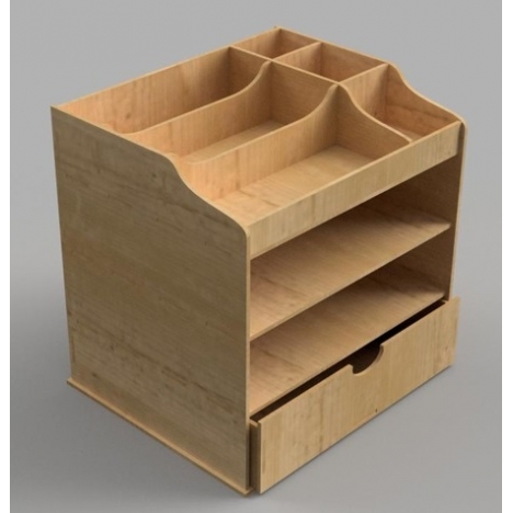 Desk Organizer with Drawer Laser Cut File